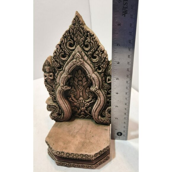 Southeastern Asian Sandstone Chofa or Kala Shrine 9" Tall by 6" Wide - Picture 12 of 13